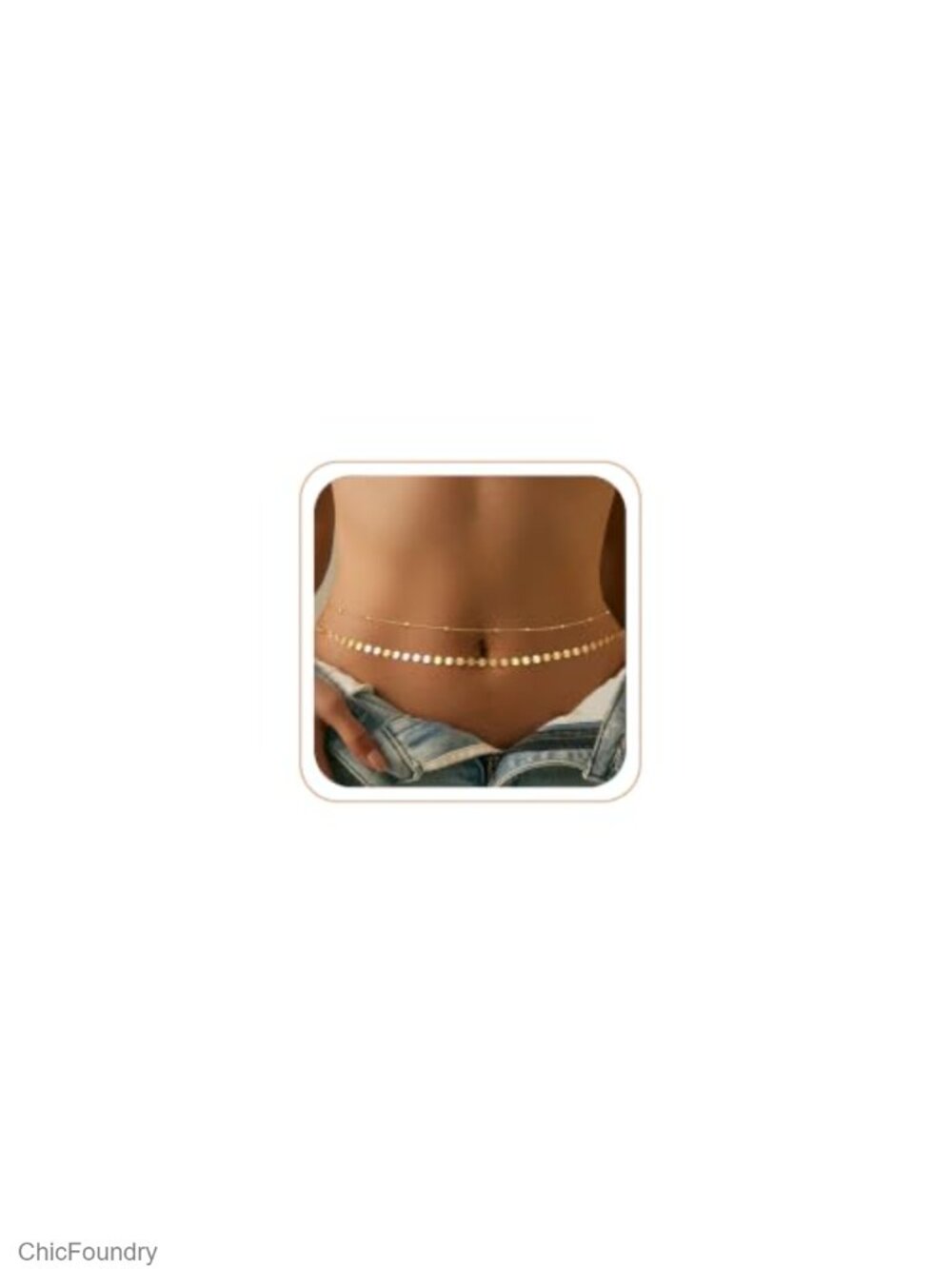 14k Gold Plated Waist Chain Belt Dainty Belly Chain Body Jewelry